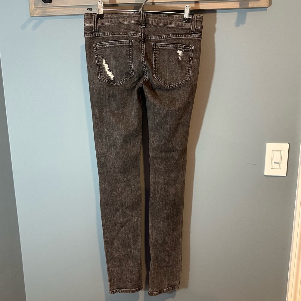 Flying Monkey Jeans Distressed Skinny Jeans in Black Wash Style #FG1051 - Picture 4 of 7